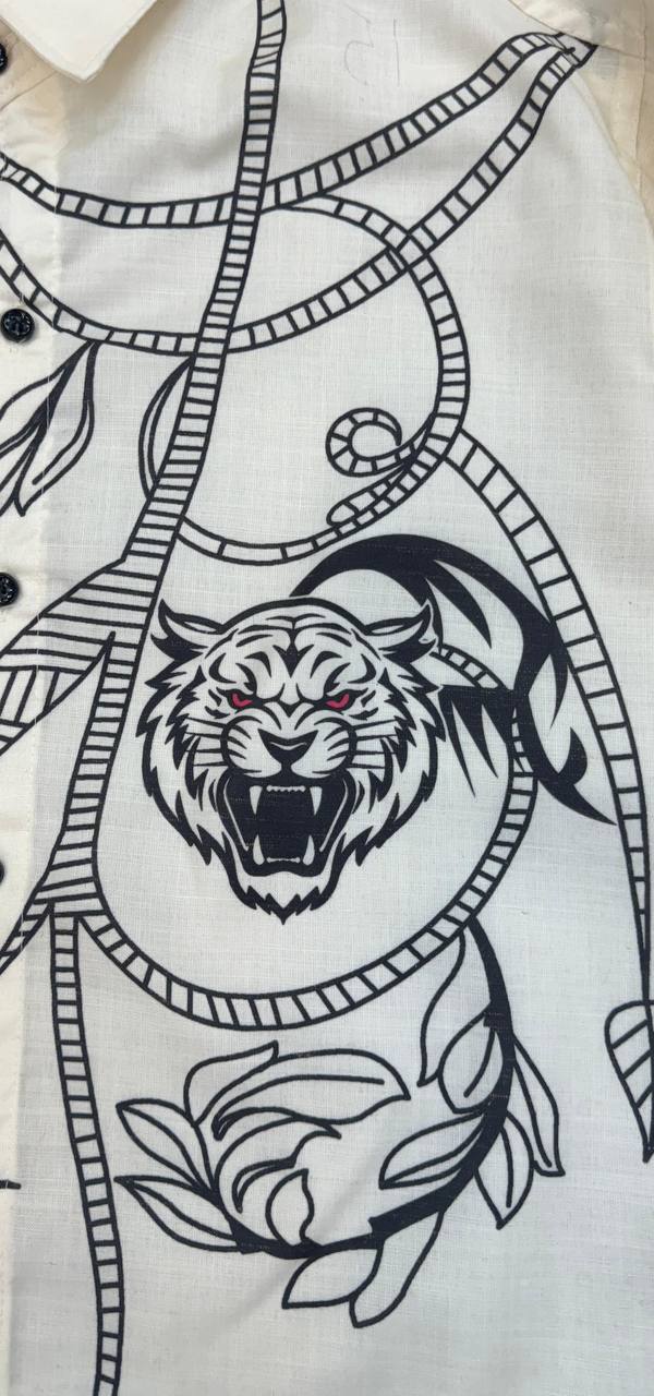 Urban Tiger Sketch White Shirt