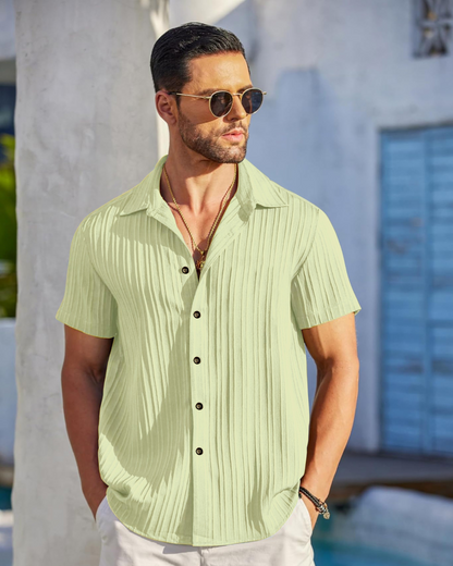 PISTA COLOR SHORT SLEEVE TEXTURED SHIRT FOR MEN