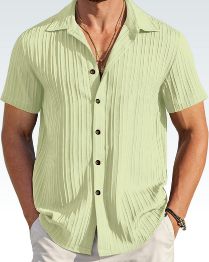 PISTA COLOR SHORT SLEEVE TEXTURED SHIRT FOR MEN