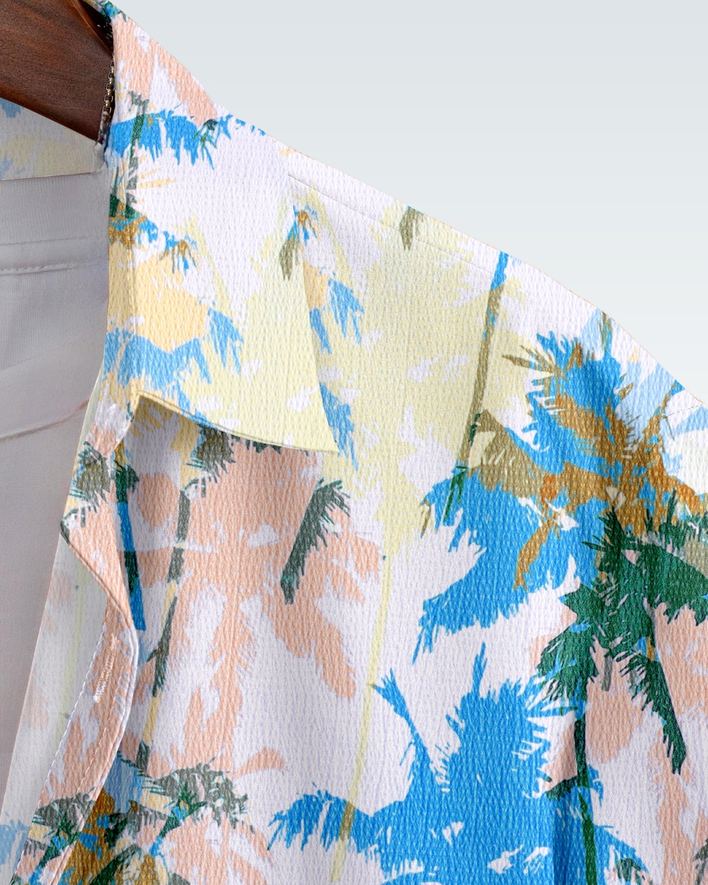 MEN'S SHORT SLEEVE COCONUT TREE PRINTED SHIRT