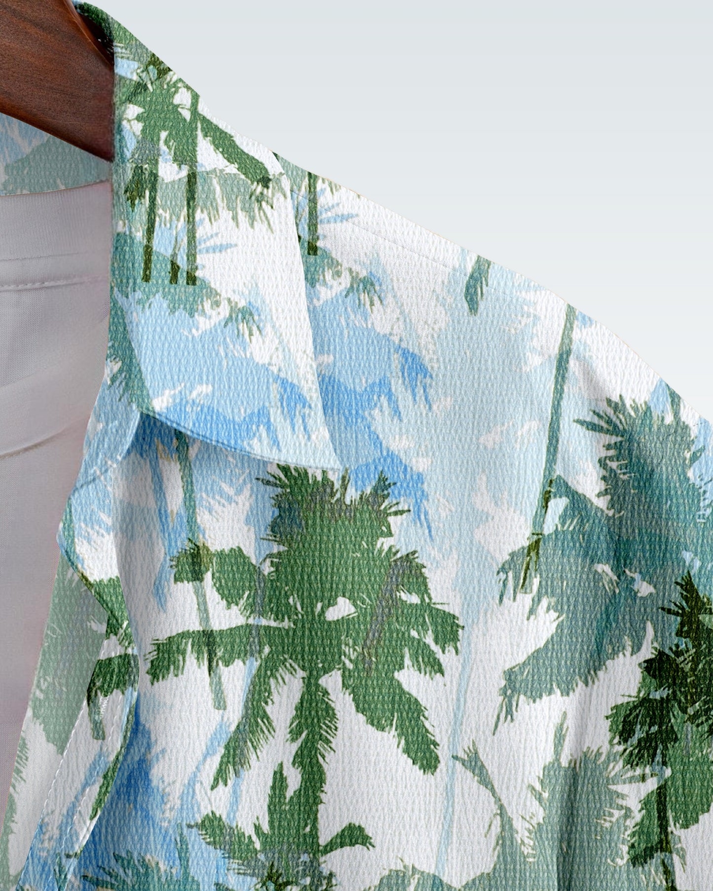 MEN'S SHORT SLEEVE COCONUT TREE PRINTED SHIRT