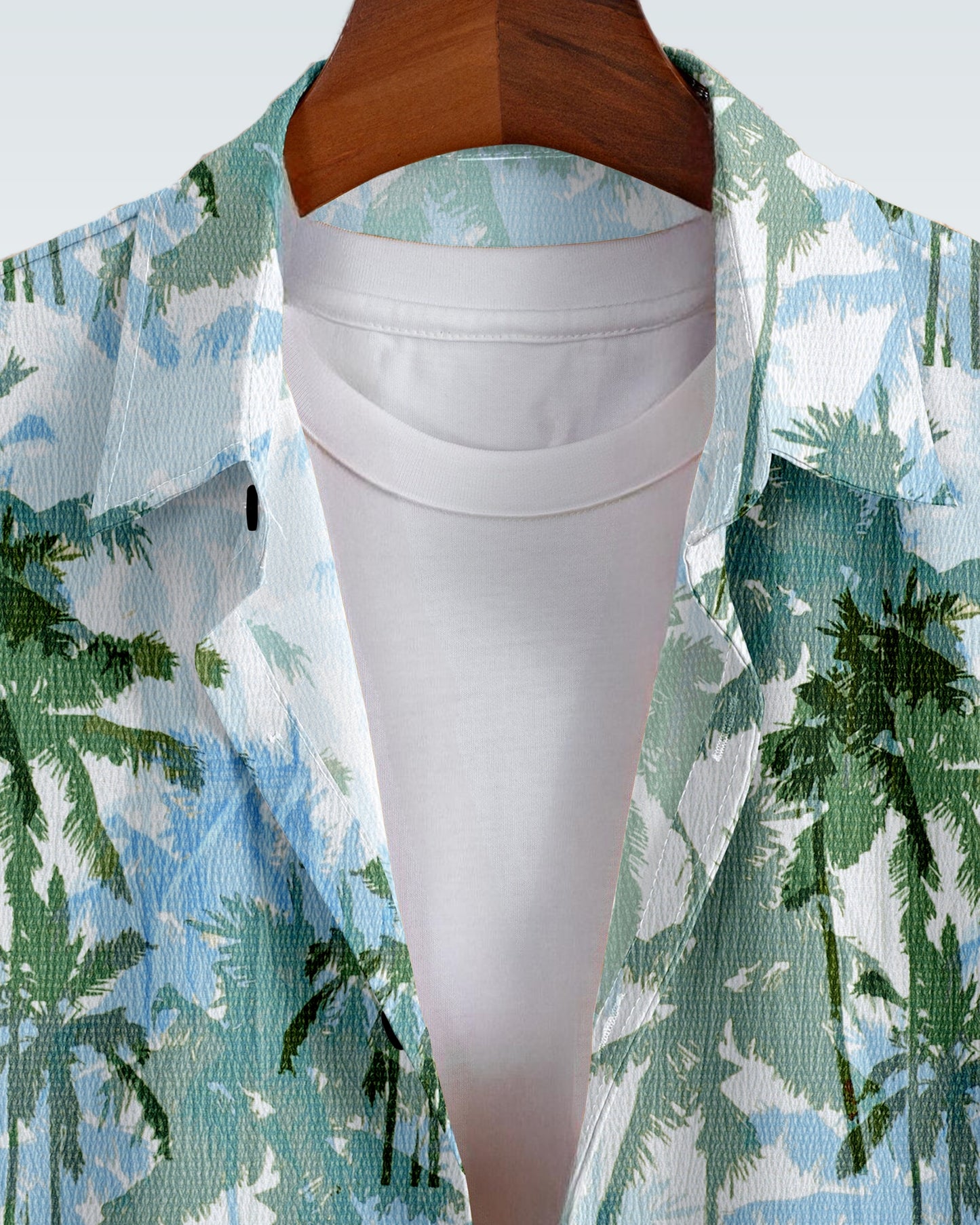 MEN'S SHORT SLEEVE COCONUT TREE PRINTED SHIRT