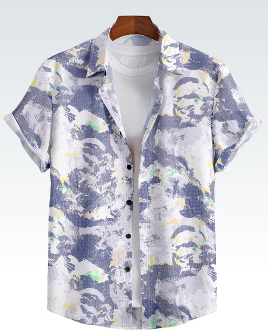 MAN'S SHORT SLEEVE FANCY PRINTED SHIRT