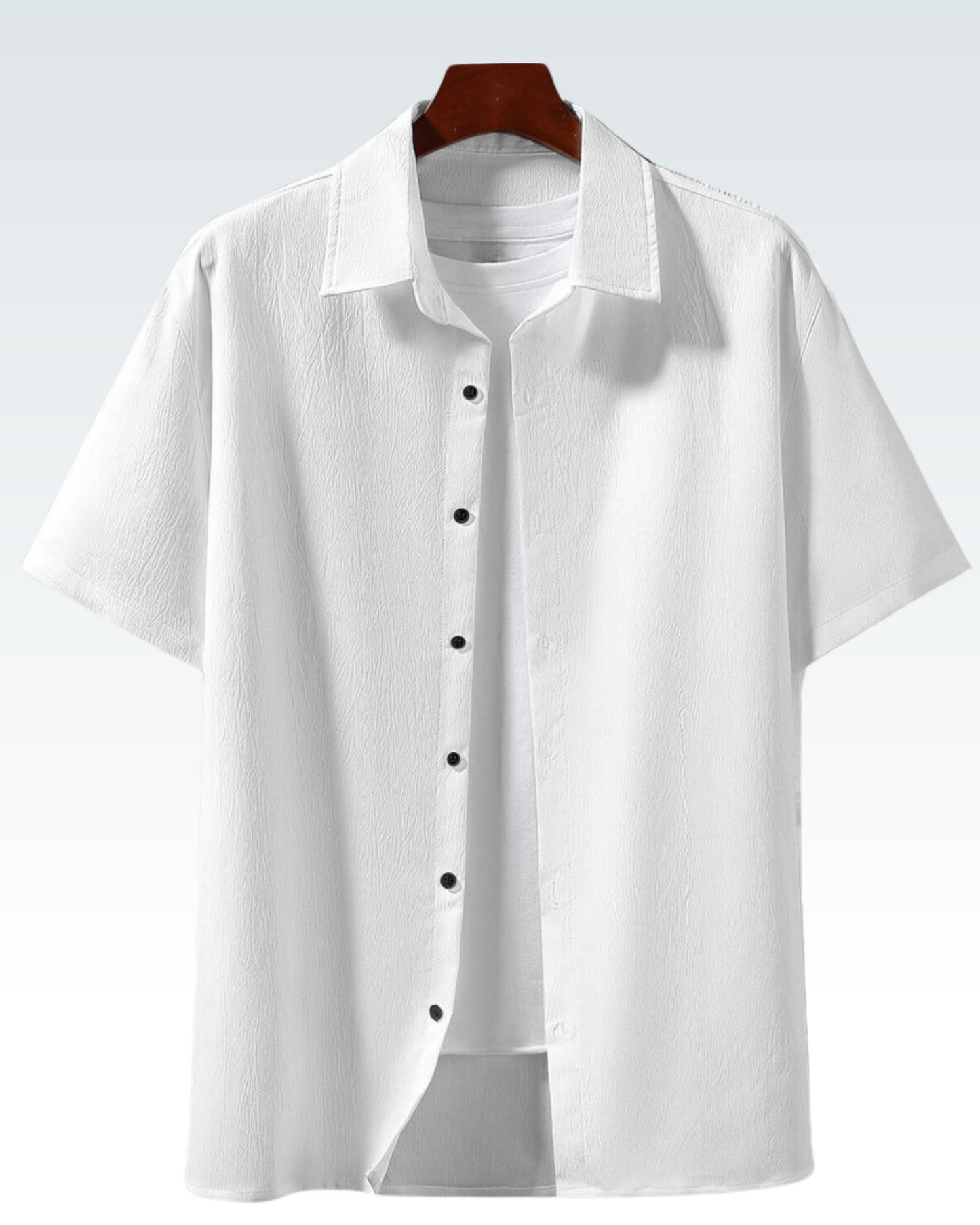 WHITE SHORT SLEEVE PLAIN SHIRT FOR MEN