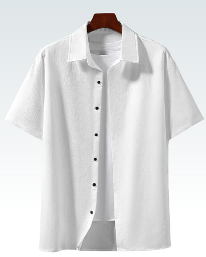 WHITE SHORT SLEEVE PLAIN SHIRT FOR MEN