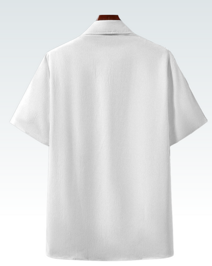 WHITE SHORT SLEEVE PLAIN SHIRT FOR MEN