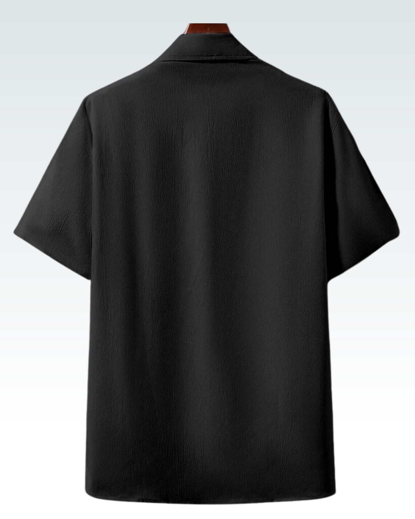 BLACK SHORT SLEEVE PLAIN SHIRT FOR MEN