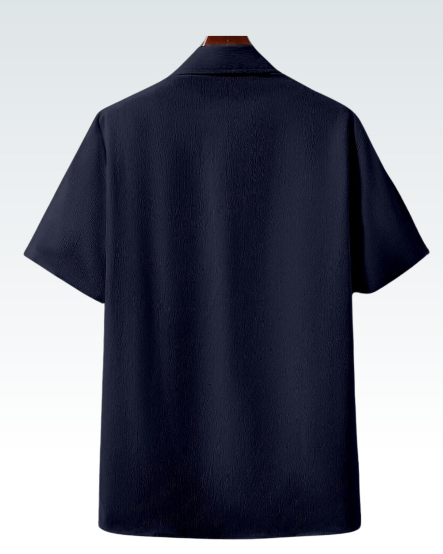 DARK BLUE SHORT SLEEVE PLAIN SHIRT FOR MEN