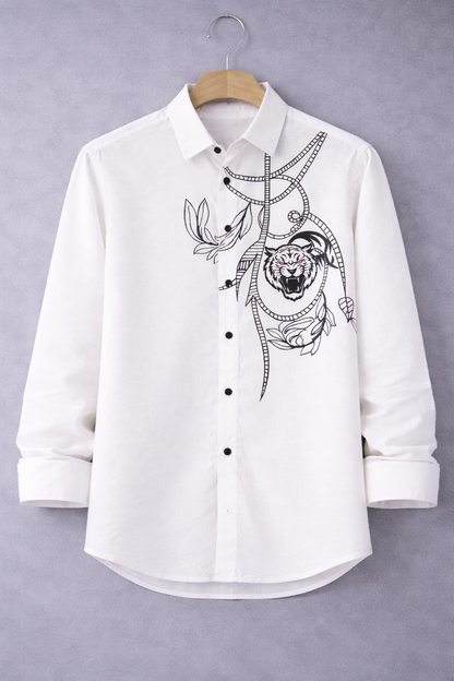 Urban Tiger Sketch White Shirt