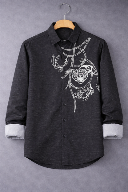Urban Tiger Sketch Black Shirt