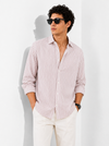 Dusty Rose Vertical Stripe Cotton Shirt