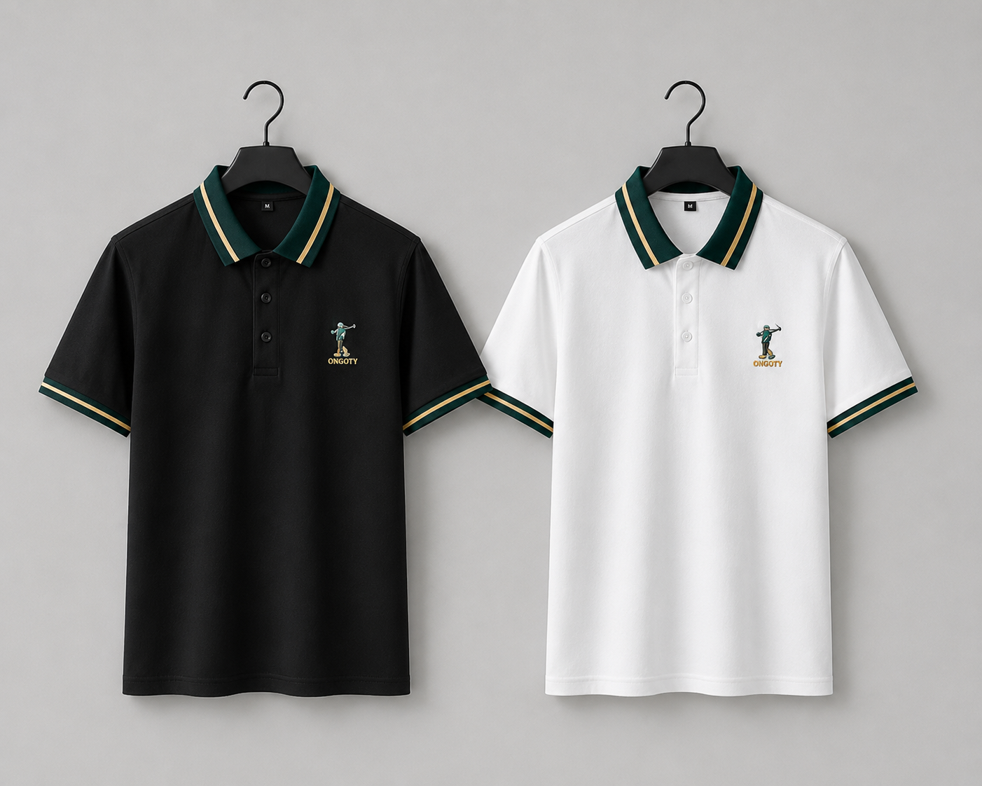 Timeless Duo – Green & White Polos | Half Sleeve T-shirt