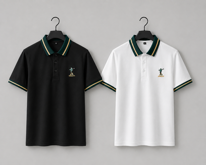 Timeless Duo – Green & White Polos | Half Sleeve T-shirt