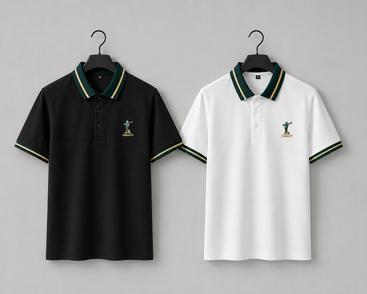 Timeless Duo – Green & White Polos | Half Sleeve T-shirt