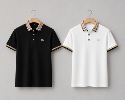 Timeless Duo – Black & White Polos | Half Sleeve T-shirt