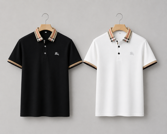 Timeless Duo – Black & White Polos | Half Sleeve T-shirt