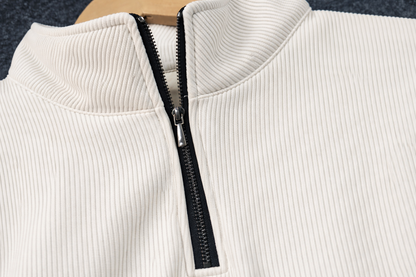 Men’s Premium White Half-Zip T-shirt