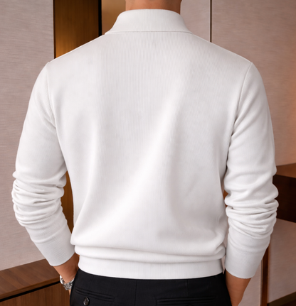 Men’s Premium White Half-Zip T-shirt