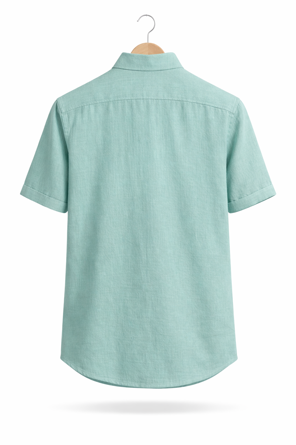 Men’s Mint Green Linen Embroidered Shirt