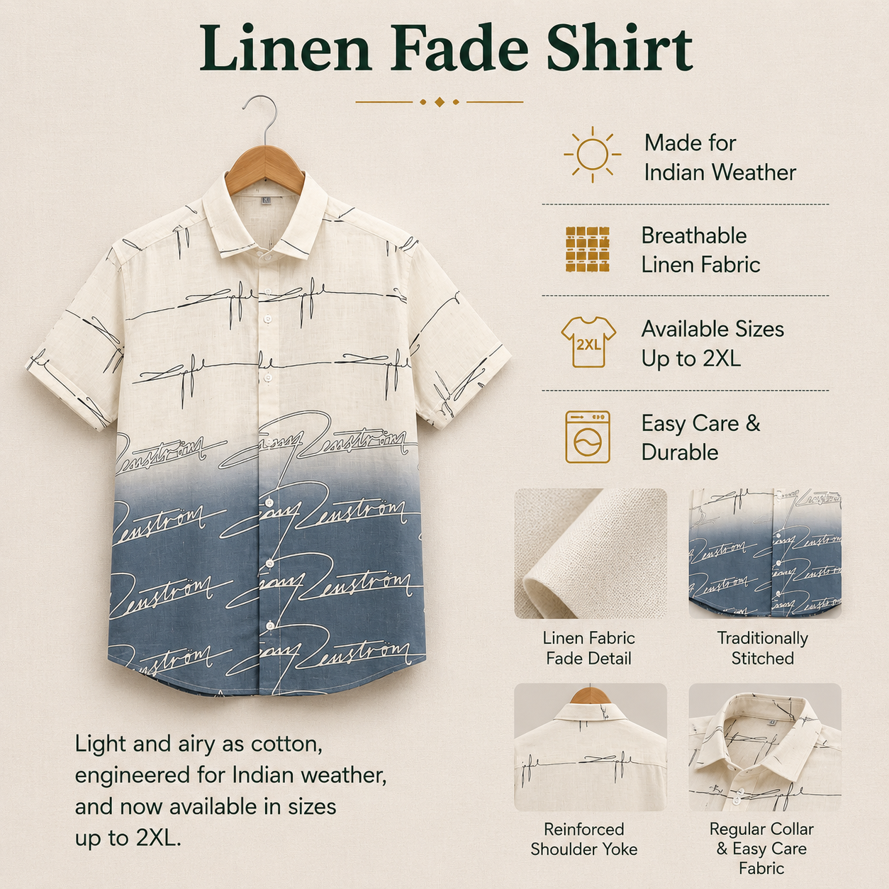 White & Steel Blue Signature Print Shirt
