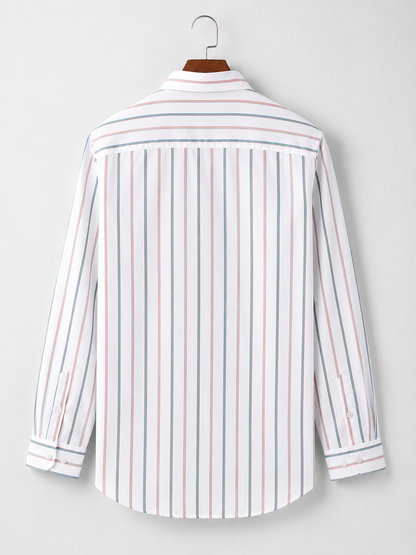 White & Pastel Stripe Shirt
