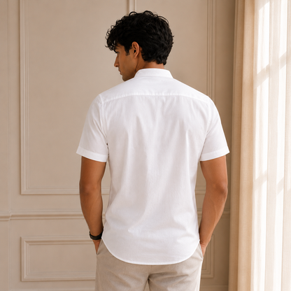 Classic White Half Sleeve Cotton Shirt