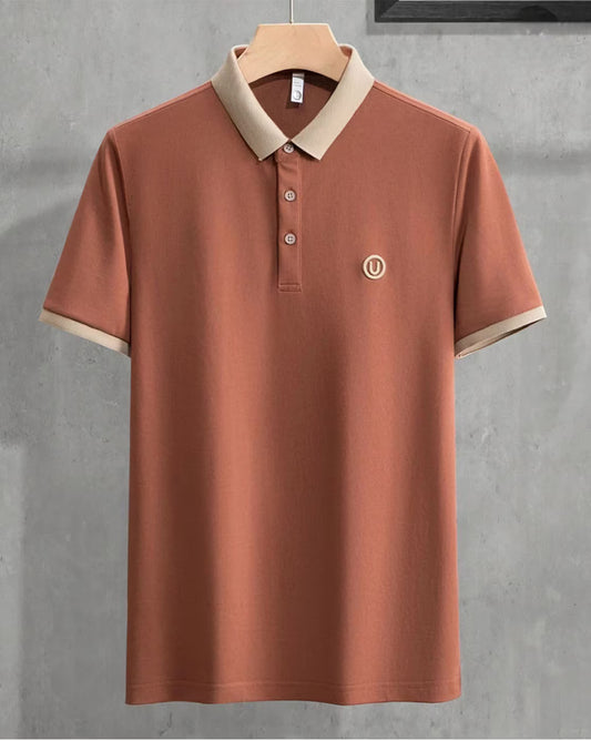 Men’s Orange Polo Collar Half Sleeve T-Shirt