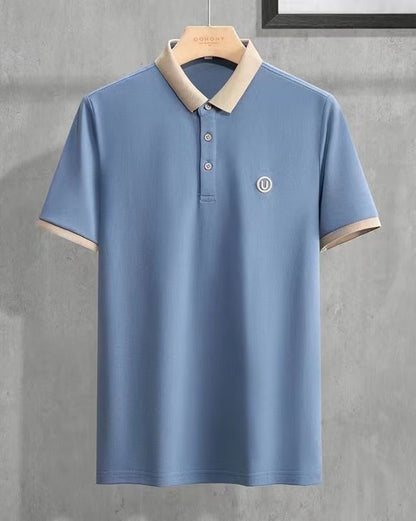 Men’s Light Blue Polo Collar Half Sleeve T-Shirt