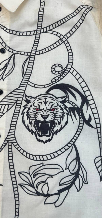 Urban Tiger Sketch White Shirt