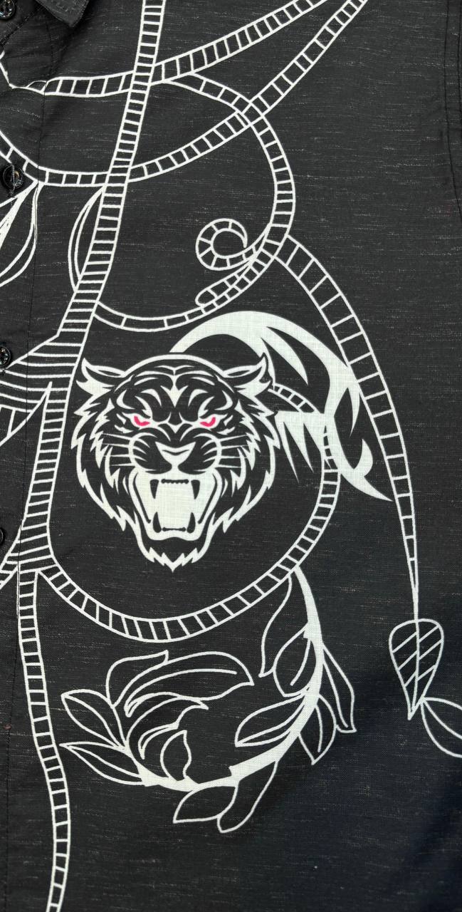 Urban Tiger Sketch Black Shirt