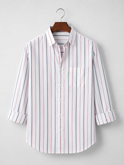 White & Pastel Stripe Shirt