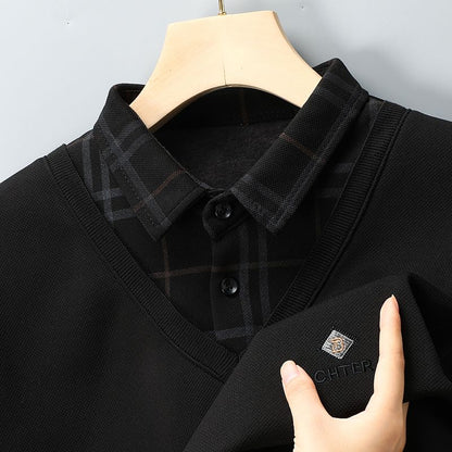 Men’s Premium Black V-Neck Layered Full Sleeve T-Shirt