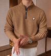 Men’s Premium Brown Half-Zip T-shirt