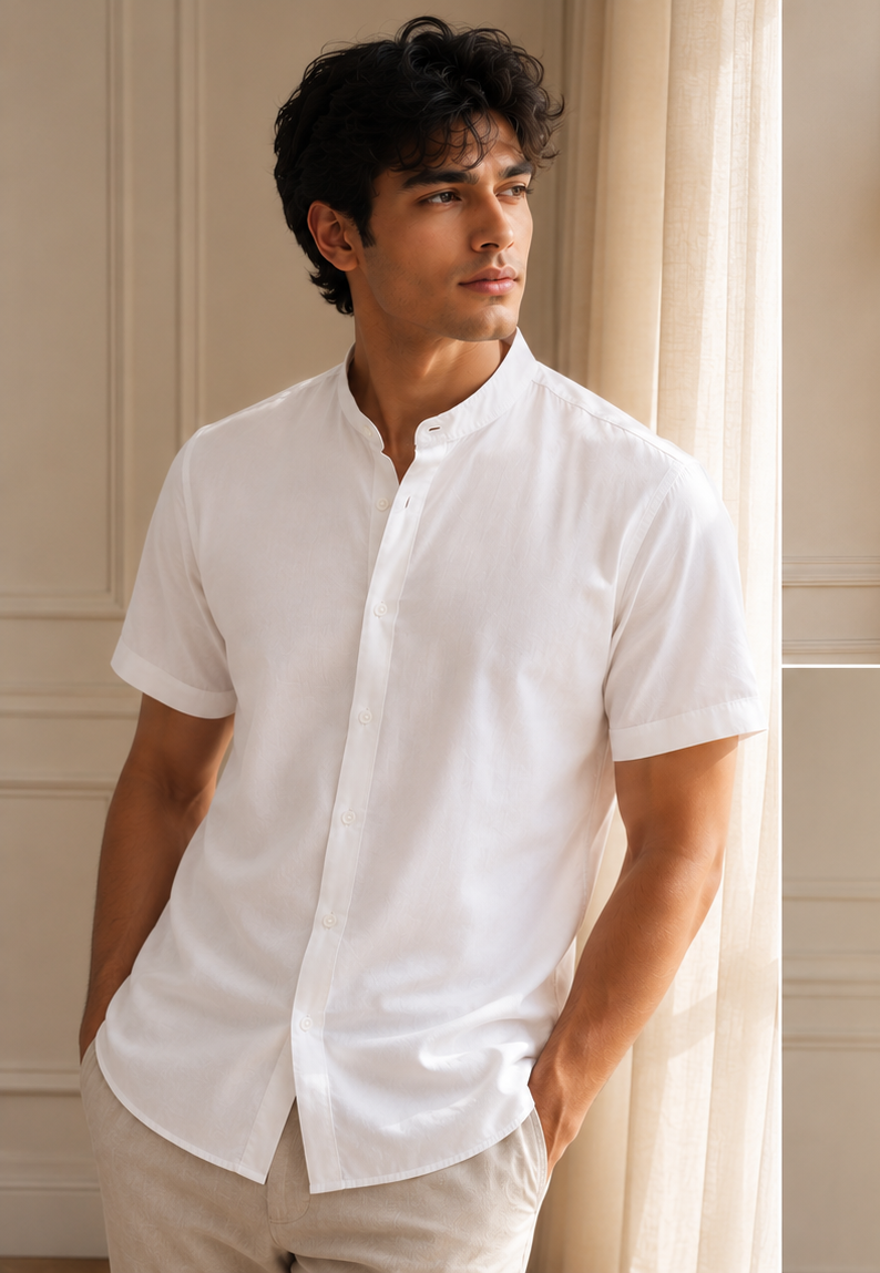 Classic White Half Sleeve Cotton Shirt
