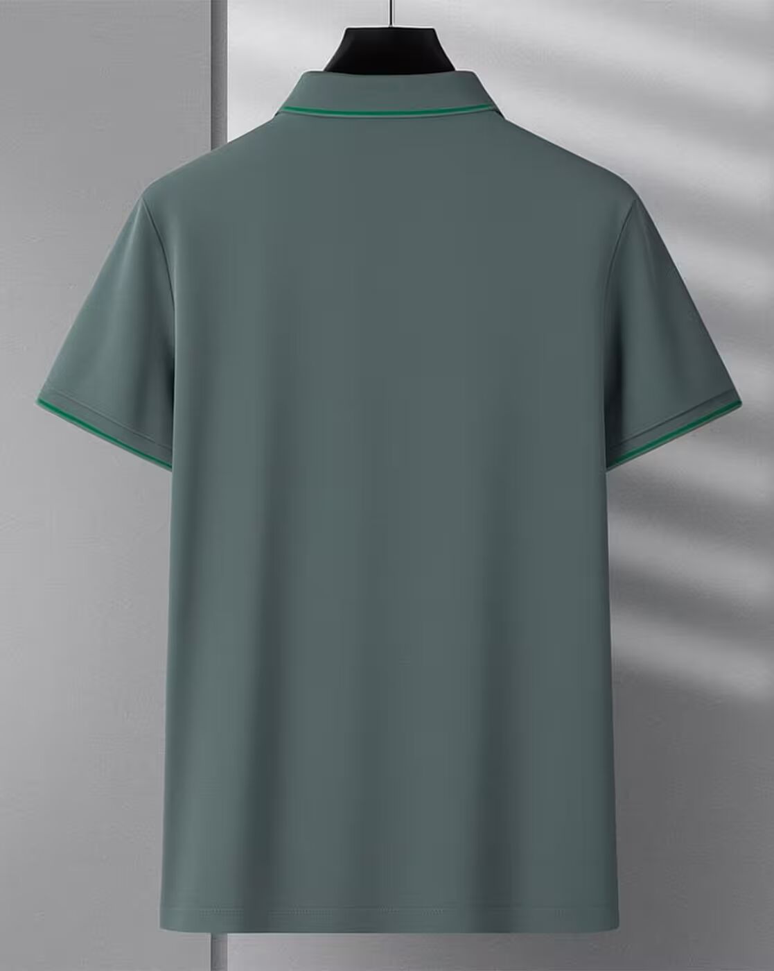 Men’s Green Premium Polo T-Shirt with Contrast Lined Collar & Sleeves