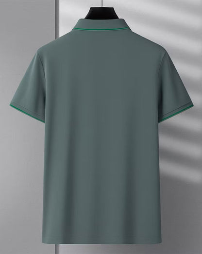 Men’s Green Premium Polo T-Shirt with Contrast Lined Collar & Sleeves